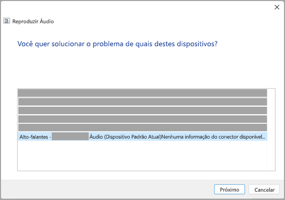 Inicie o solucionador de problemas de áudio nas Configurações de Som do Windows 11.