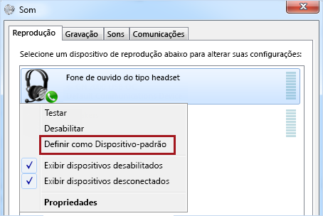 Definir dispositivo como padrão no Windows