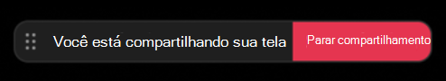 Imagem mostrando o indicador de compartilhamento de tela.