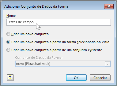 Caixa Adicionar Conjunto de Dados da Forma