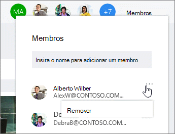 Remover membros de um plano