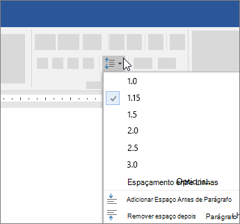 Opções para alterar o espaçamento entre linhas no Word