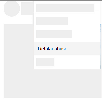 Captura de ecrã a mostrar como denunciar abusos no OneDrive