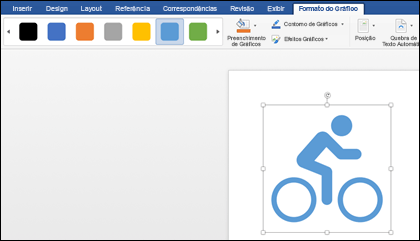 A galeria de estilos com um estilo azul claro aplicado a um gráfico de uma bicicleta