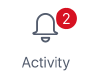 Botão Atividade com duas notificações