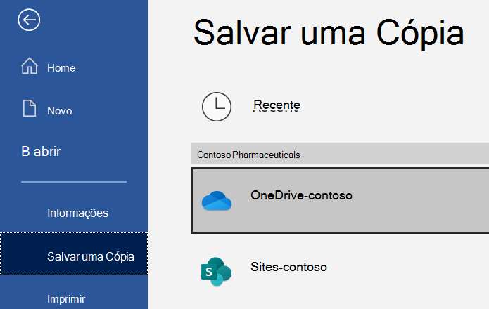 Captura de tela do diálogo Salvar como do Excel