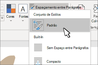 Padrão em Conjunto de estilos selecionado