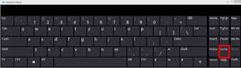 Teclado Virtual do Windows 10 com a tecla Scroll Lock