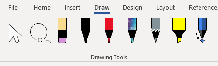 Canetas de ferramentas de desenho Microsoft 365