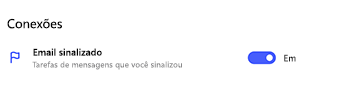 Conexão de email sinalizado ativada nas configurações do To Do.