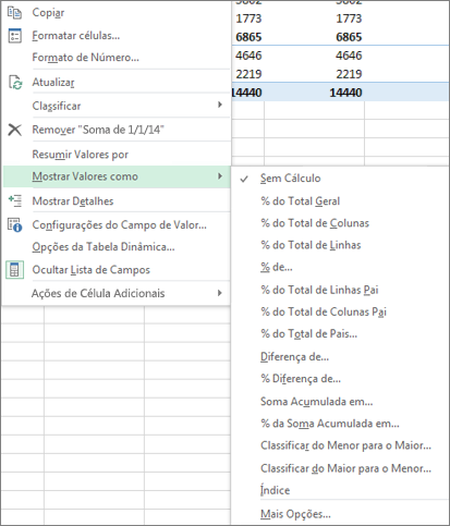 Mostrar Valores como