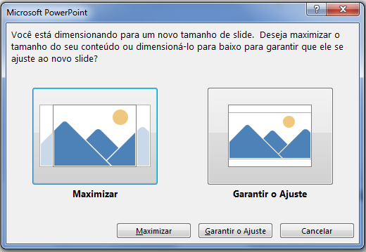 Se você optar por maximizar, alguns conteúdos poderão ficar fora das margens de impressão, como você pode ver na imagem à esquerda.