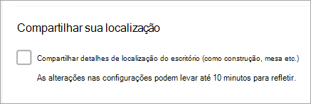 Captura de ecrã a mostrar que a localização da partilha do Office está desmarcada