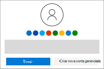 Mostra os botões para fazer login ou criar uma nova conta.