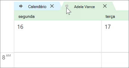 Calendários sobrepostos no Outlook