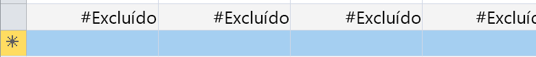 Linha que mostra os campos excluídos