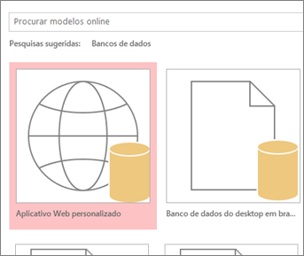 Botão Aplicativo Web personalizado na tela de inicialização.