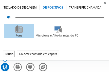 Captura de tela das opções de áudio