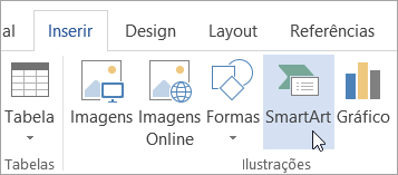 SmartArt na guia Inserir
