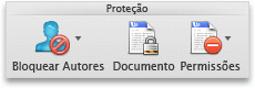 Guia Revisão do Word, grupo Proteção