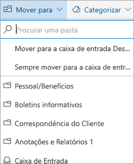 Caixa de Entrada Destaques no Outlook na Web