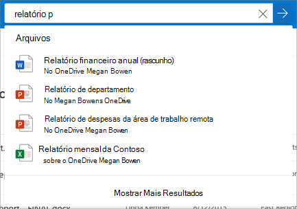 Pesquisar no OneDrive for Business