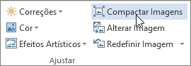 Botão Compactar Imagens na guia Formato das Ferramentas de Imagem