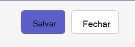 Captura de tela da opção fechar/salvar em detalhes da reunião na versão Web do Teams.