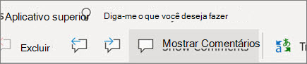 Mostrar comentários no Word para a Web