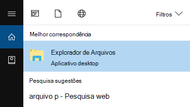 Digite Explorador de Arquivos na barra de início e abra-o.