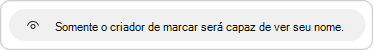 A descrição de privacidade é fornecida quando você responde ao marcar-in