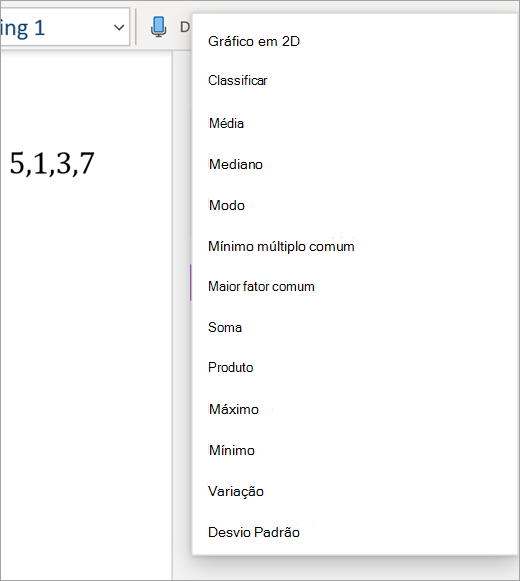 Uma lista de Matrizes no Assistente de Matemática.