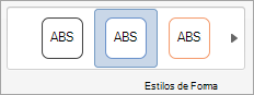 Opções no grupo Estilos de Forma