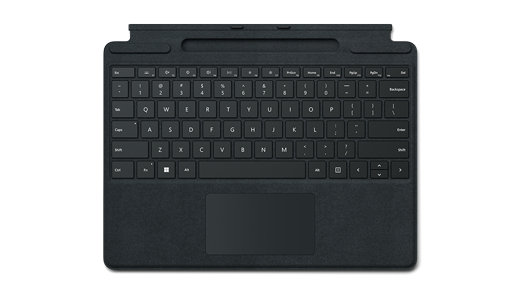 Um Teclado Signature do Surface Pro a preto