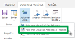 Adicionar Linha Não Relacionada ao Projeto