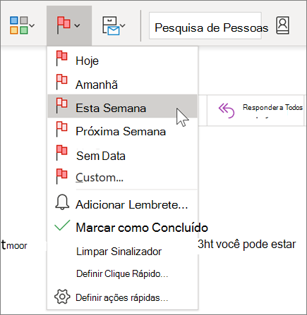 Sinalizar uma mensagem para acompanhamento no Outlook