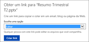 Escolha Editar para permitir que outras pessoas editem o arquivo