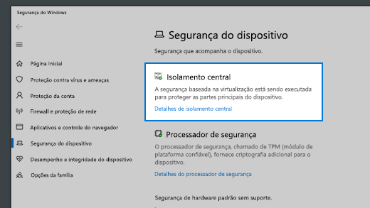 Verificar os detalhes de isolamento de núcleo