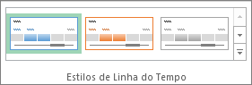 Estilos de Linha do Tempo na guia Opções das Ferramentas de Linha do Tempo