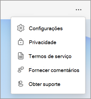 Opções de configurações no Viva Insights.