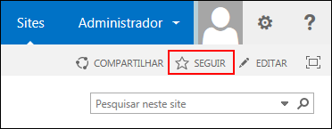 Siga um site do SharePoint Online e adicione o link na sua página dos Sites no Office 365.