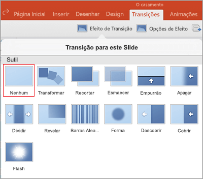 Remover transições