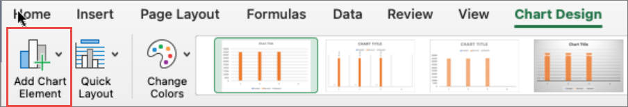 Mac adicionar elemento de gráfico