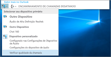 Verificar a qualidade da chamada para dispositivo personalizado