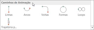 Role para baixo até Trajetórias de animação