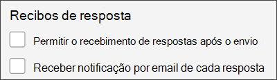 Obter um recibo de sua resposta