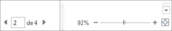 A visualização de página e os controles deslizantes de zoom na janela Imprimir e Visualizar Impressão