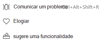 Opções de comentários do Teams