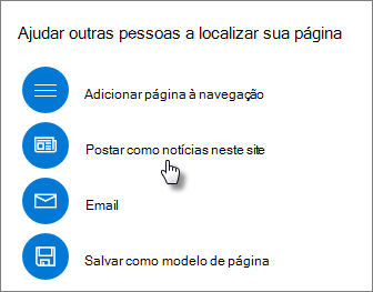 Painel promover mostrando postar como notícias neste site