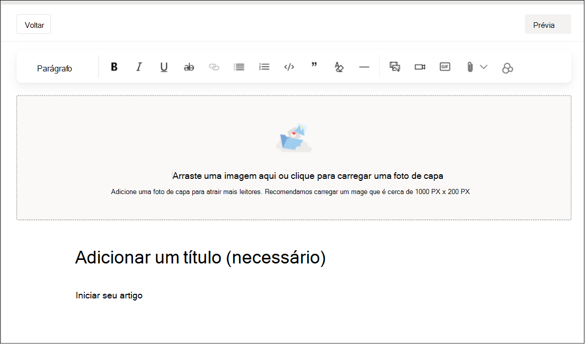 Captura de ecrã a mostrar a interface de edição de um tipo de publicação de artigo com tipo de letra, estilo, imagens e outras opções de texto formatado.